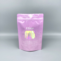 Sacs d'emballage holographiques en plastique imprimés sur mesure, anti-odeur, hologramme arc-en-ciel, refermables, pour le stockage alimentaire, sachets Mylar pour thé, pochettes verticales