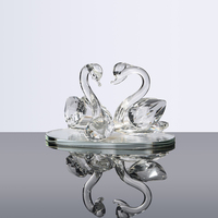 Magnifique sculpture de cygne en cristal, artisanat, cadeaux de mariage, cygne en cristal MH-LP056