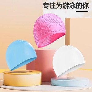 Bonnet de bain en silicone en forme de larme, taille extra large, protection des oreilles, élastique, imperméable, pour cheveux longs, unisexe - Product Image 1