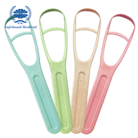 Brosse de nettoyage de revêtement de langue en paille de blé colorée écologique de haute qualité, nettoyeur de langue pour lutter contre la mauvaise haleine, grattoir de langue
