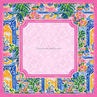 Tapis de jeu de Mahjong américain antidérapant et lisse, motif floral tropical coloré aux tons oranges