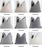 Housse de coussin décorative personnalisable de luxe en jacquard argenté, doré et noir pour la maison, les fournisseurs, les canapés et les hôtels