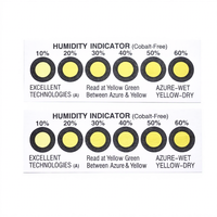 Carte indicatrice d'humidité personnalisée, écologique, jaune, sans cobalt, à 6 points, plage 10%-60%, pour appareils électroménagers et ordinateurs
