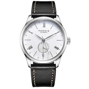 <span class=keywords><strong>Parnis</strong></span> Reloj Deportivo de Acero Inoxidable para Hombre, Cronógrafo Automático con Correa de Cuero, Esfera Analógica, Movimiento Hangzhou, Marca de 22mm, 42mm - Product Image 1
