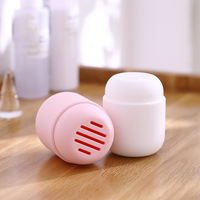 Zachte Siliconen Schoonheid Cosmetische Bladerdeeg Opslag Draagbare Stofdicht Schoonheid Ei Plank Doos Make-Up Spons Houder