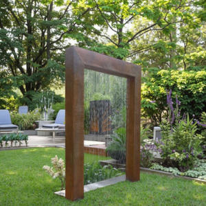 Outdoor Metal Rain <b>Curtain</b> Corten Steel Garden Water Feature - Product Image 1