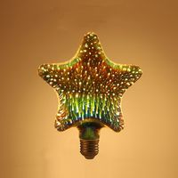 Nouvelle décoration de Noël, ampoule LED en forme de feu d'artifice, E27, colorée, 3D, pour la maison