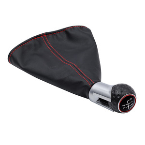 Volkswagen <b>Gear</b> Shift <b>Knob</b> Dust Cover Leather Red Stitching 5 6 Speed Ergonomic Interior Accessory - Product Image 2