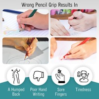 Poignée de crayon en silicone en forme de papillon, support ergonomique pour le positionnement des doigts pour enfants et adultes, confortable et respirant pour les gauchers et les droitiers