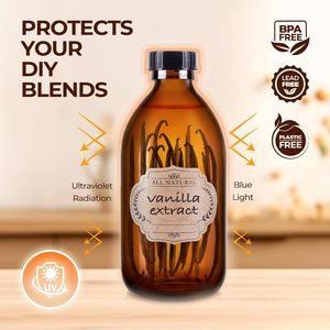 Bouteilles en verre transparentes ambrées de 125 ml (4 oz) pour sirop contre la toux, huile essentielle, liquide oral, médicaments, avec bouchon à vis en aluminium, impression sérigraphique dorée - Product Image 5