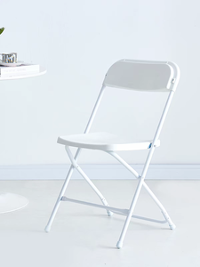 Hot Selling Cheap <b>White</b> Folding <b>Chair</b> Metal Frame Lightweight Portable <b>Plastic</b> <b>Chair</b> for Event Wedding Outdoor Use Wholesale - Product Image 2