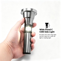 Lampe torche solaire puissante, étanche, COB, ABS, rechargeable par USB, éclairage d'urgence, lampe de pêche nocturne, lampe de poche
