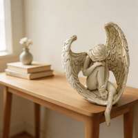 Ornements de jardin en résine personnalisés, sculpture d'ange fille aux jambes entrelacées pour cour, artisanat de la Rédemption pour la décoration de bureau à domicile