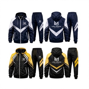 Survêtement à capuche pour homme Long Mission, décontracté, color block, sportif, coupe régulière, léger, avec cordon de serrage et poches latérales - Product Image 1