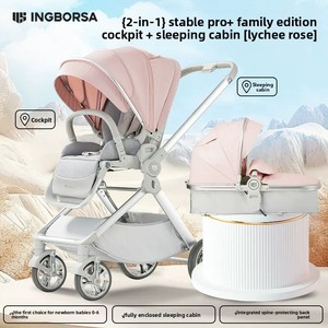 Poussette en alliage d'aluminium sécurisée, pliable dans les deux sens, avec protection de la colonne vertébrale et amortissement des chocs, pour nouveau-nés et tout-petits, vue haute, charge maximale 25 kg - Product Image 5