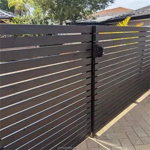 Nhôm trang trí sơn tĩnh điện Nhôm hàng rào hoặc cổng dễ dàng lắp ráp DIY Vườn Kim Loại Đá Đen hàng rào