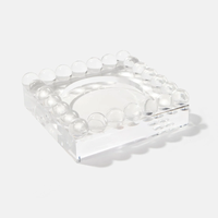 Plateau en acrylique transparent personnalisé de 5,25 po x 5,25 po x 1,5 po x 3,5 po de diamètre pour la décoration, petit plateau à bulles en lucite