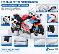 Caisse en bois complète pour moto, pliable, empilable, recyclable, solution de protection