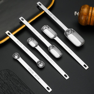 Stainless Steel <b>Measuring</b> <b>Spoons</b> 0.63ML 15ML Set Coffee Milk Powder Baking Kitchen Tools Modern Style Food Grade - Product Image 3