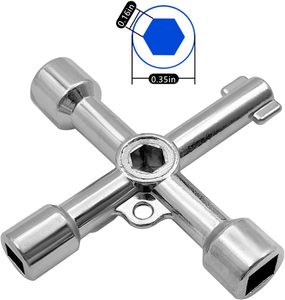 <span class=keywords><strong>Clé</strong></span> utilitaire multifonctionnelle 4-en-1, <span class=keywords><strong>clé</strong></span> universelle en acier inoxydable pour <span class=keywords><strong>compteur</strong></span> d'eau, de <span class=keywords><strong>gaz</strong></span> et vanne (<span class=keywords><strong>triangle</strong></span>, carré) - Product Image 3