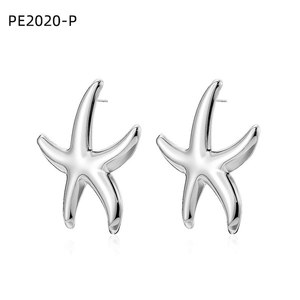 Amy Amy Star <b>Stud</b> Earrings <b>Silver</b> Plated For Women Casual Party Jewelry PE2020 - Product Image 1