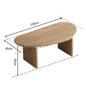 Mesa de centro pequeña de madera, ideal para apartamentos pequeños, estilo wabi-sabi, mesa de centro para sala de estar, mesa baja para ventana o balcón - Product Image 3