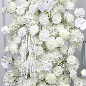 ผ้าปูโต๊ะดอกไม้ประดิษฐ์สีขาวบริสุทธิ์เหมือนจริงสำหรับงานแต่งงานและงานอีเว้นท์ ผ้าปูโต๊ะงานแต่งงาน ของตกแต่งงานแต่งงาน - Product Image 3