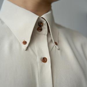 Automne Style italien hommes couleur unie <span class=keywords><strong>chemise</strong></span> grand col et manches longues coupe ajustée haut affaires décontracté Anti-rides - Product Image 4