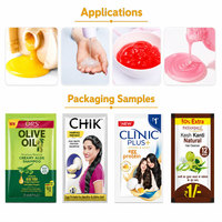 Machine d'emballage automatique multi-voies pour sachets de shampoing, scellage 4 côtés, pour échantillons cosmétiques
