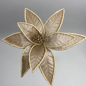 2021 di nuovo disegno <span class=keywords><strong>fiori</strong></span> di natale bacche blu di colore di scintillio tessuto di lusso poinsettia fiore