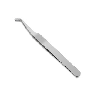 Stainless Steel Tweezers 122mm Curved Tip Precision Eyelash Extension Tool - Product Image 2