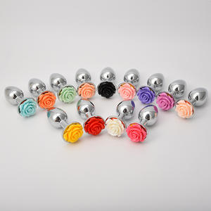 3個セット アルミ合金製 赤いバラ型 バットプラグ 花型 アナルセックストイ BDSM メタル製 アナルプラグ 女性用 アナルプレイ 大人向け ゲイ向けおもちゃ - Product Image 2