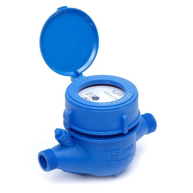 Best Sell in Bangladesh ISO 4064 Class B 15mm Nylon Plastic Multi-jet Dry Dial Type Water Meter with Outer Adjustment Device