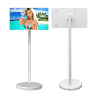 Téléviseur intelligent LED 22 pouces avec écran tactile, support portable, cabinet blanc, Full HD 1080p, haut-parleur intégré, utilisation hôtelière