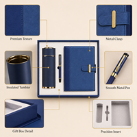 Set de Regalo Personalizado de 3 Piezas: Cuaderno de PU, Bolígrafo Metálico y Vaso Térmico para Estudiantes de Negocios, Cumpleaños y Graduaciones