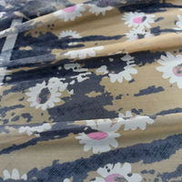 Tissu en maille tricotée respirant et extensible, imprimé numérique floral personnalisé, Spandex/Nylon léger uni
