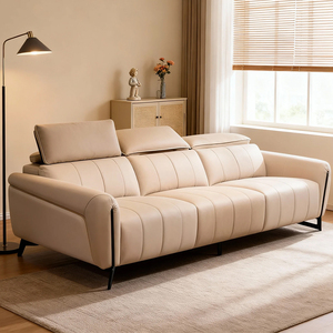 โซฟาปรับเอนไฟฟ้า 3 ที่นั่ง หนังแท้ ดีไซน์ทันสมัย พร้อมฟังก์ชั่นหลากหลาย ช่องเสียบ USB โครงไม้ - Product Image 1