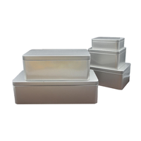Petite boîte d'emballage à charnière en métal imprimée personnalisée pour biscuits Boîte à biscuits en métal Conteneur de qualité alimentaire Boîte de conserve pour aliments pour animaux de compagnie