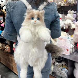 Mochila de peluche con forma de gato Ragdoll realista, juguete de peluche, muñeco relajante para niñas, regalo de cumpleaños - Product Image 4