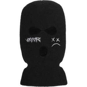 Balaclava de ski noire avec logo brodé blanc Broken Heart Balaclava en stock - Product Image 1