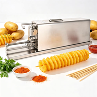 Coupe-frites électrique en spirale en acier inoxydable 220V, machine à découper les pommes de terre en spirale pour frites torsadées