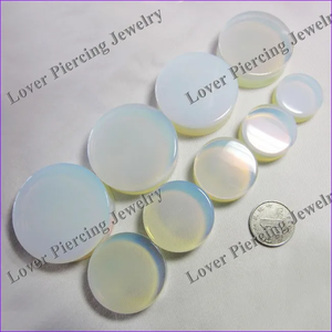 [SE-S663] Schlussverkauf Körper Piercing Schmuck Opalit Stein Ohrstöpsel große Größe Großhandel individuell modischer Stil doppelter Ausgestellter Sattel - Product Image 5