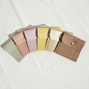 Pochette élégante en cuir pour bijoux, avec bouton en PU, pour bagues, emballage cadeau de mariage, couleur et taille personnalisables, style tendance, été - Product Image 3