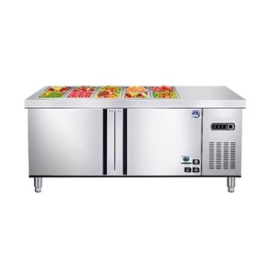 Plan de travail réfrigéré à double température 600L+ avec vitrine à glace commerciale et compresseur à dégivrage automatique à refroidissement direct - Product Image 1