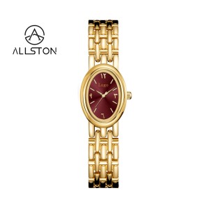 Reloj de <span class=keywords><strong>Mujer</strong></span> de Lujo, Marca Famosa, Ovalado, Estilo Antiguo, Números Arábigos Dorados, Movimiento de Cuarzo, Caja de Aleación, Diseño Minimalista y Ligero - Product Image 6