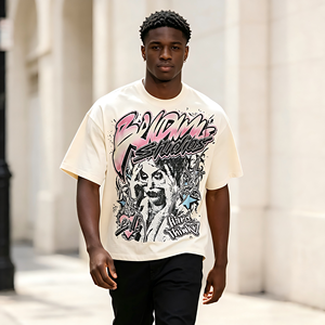 T-Shirt Personalizzata da Uomo con Stampa Grafica, Stile Hip-Hop, 220 Grammi, Collo Tondo, Manica Corta, Oversize, Abbigliamento Estivo Maschile - Product Image 2