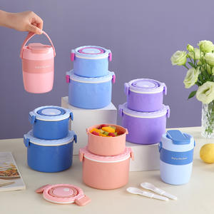 Pink Portable Lunch Box 304 Stainless Steel Insulated <b>Food</b> Jar With Lid And Spoon For Travel And Breakfast - Product Image 3