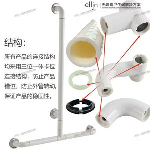 ราวจับกันลื่นในห้องน้ำ Elly ขนาด 35x80x80 มม. แกนสแตนเลส สำหรับผู้พิการและผู้สูงอายุ - Product Image 2