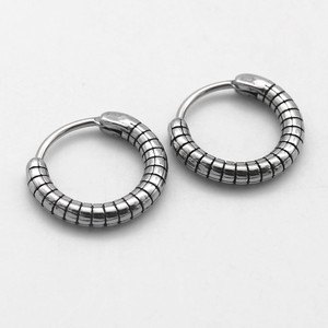 yunnique Hoop Earrings Titanium Steel Geometric Round Easy Clip Stud Earrings For <b>Couples</b> Fashion Jewelry - Product Image 2