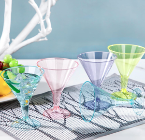 Bicchieri da Cocktail in Plastica Colorata, Colori Vivaci Assortiti, Infrangibili per Feste in Piscina, Matrimoni, Forniture all'Ingrosso con Cannucce - Product Image 3